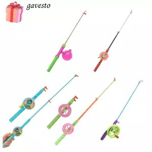 Cần câu Mini GAVESTO, kiểu dáng đa dạng co giãn cho trẻ em Cần câu cá, Phim hoạt hình 38cm / 58cm / 80cm chất lượng cao với cần câu dây 50 mét cho trẻ em