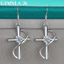URMYLADY Bạc 925 Chữ Thập Zircon Bông Tai Nữ Quyến Rũ Trang Sức Cưới Thời Trang
