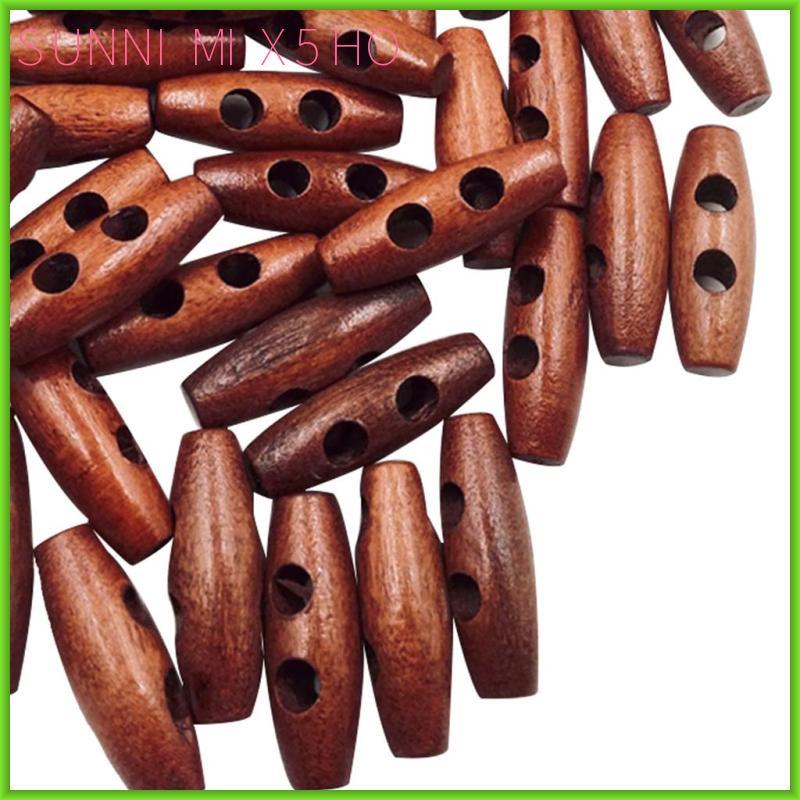 Bộ 50 Cổ Điển Ô Liu May Bằng Gỗ Bật Tắt Quần Áo Dây Nút Đóng Cửa