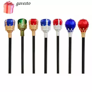 GAVESTO Công Chúa Hoàng Tử mía, Hiệu Suất Đỏ / Xanh Vua Nữ Hoàng Scepter, Trang Phục Halloween Bền Đẹp Đạo Cụ Cosplay Tay Nhựa Cây Đũa Phép Gril