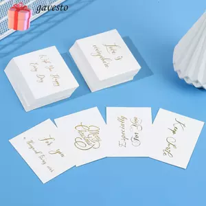 GAVESTO 50 CÁI Thẻ tin nhắn viết tay 6x8cm Chúc mừng sinh nhật Thiết kế đơn giản Cảm ơn
