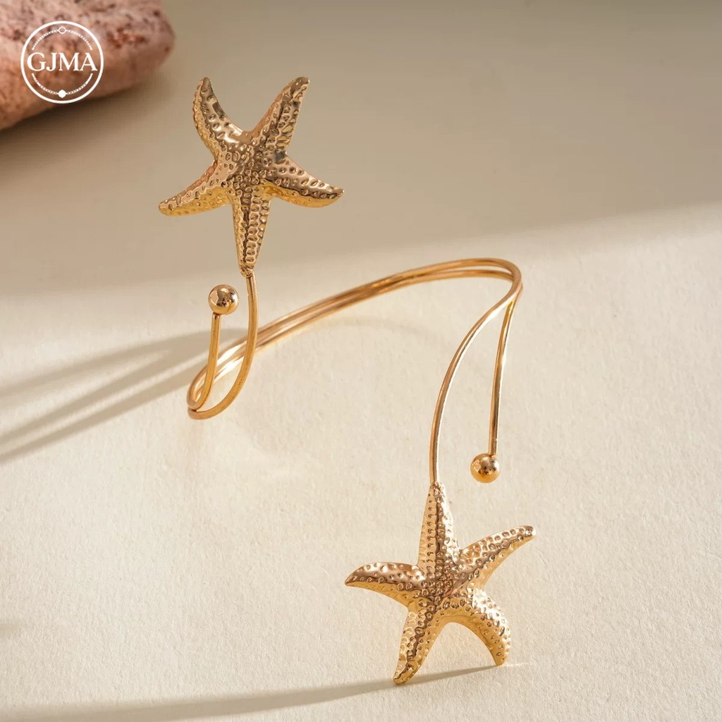Kim Loại Sao Biển Mở Cánh Tay Vòng Tay Thiết Kế Niche Vòng Tay Phụ Kiện Nữ Cao Cấp