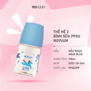 Thế hệ 3 - Bình sữa PPSU Moyuum - Mẫu Ngựa xanh - 170/270ml