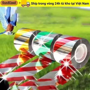 Ruy băng đuổi chim SUNKISSD 50M / 100M, Băng treo phản quang hai mặt nhấp nháy, Băng sợ chim đa năng không dính sáng tạo Động vật nhỏ