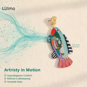 LUImo Hợp Kim Acrylic Hàng Hải Động Vật Tòn Ten Bông Tai Mới Tối Giản Tuyên Bố Bông Tai Nữ Trang Sức Phụ Kiện SBS