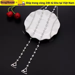 Dây đeo đồ lót SNUGHOUSE, Dây đeo áo ngực nữ sáng bóng chống trượt Aniti, Phụ kiện đồ lót chất lượng cao Dây đeo vai có thể điều chỉnh tình yêu bằng kim loại Dây đeo vai Váy cưới