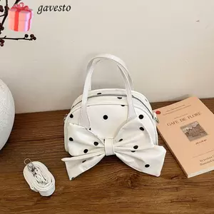 Túi xách GAVESTO Chấm Bi, Túi đeo chéo Mini nhẹ PU, Túi đeo chéo thời trang chấm bi trang trí dây kéo Túi đeo vai đi chơi hàng ngày