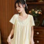 Phụ Nữ Chắc Chắn Trắng Váy Ngủ Nữ Vintage Retro Cotton Đồ Ngủ Váy Ngủ Váy Ngủ