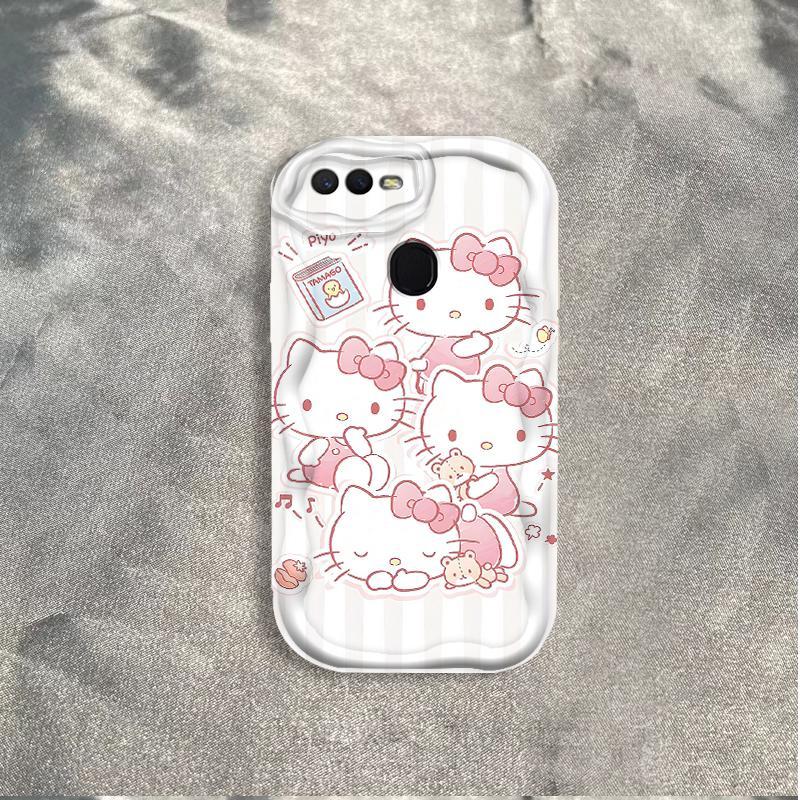 Thích Hợp Cho OPPO A5S A7 A12 F9 F9 Pro 3D Phụ Kiện Mềm TPU Kitty Cat Vỏ Điện Thoại Chống Sốc