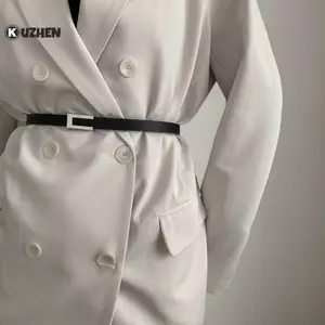 KUZHEN Nữ Mỏng Thắt Lưng Vàng Bạc Kim Loại Bule Thắt Lưng PU Da Thông Thường Thắt Lưng Quần Trang Trí Dây Thắt Lưng HOT