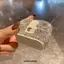 Hộp đựng nhẫn kim cương giả Mini DONOVANQQ, Hộp đựng đồ trang sức lấp lánh sang trọng Bling, Hộp đựng đồ trang sức bằng kim cương giả vuông màu bạc sáng tạo tinh tế