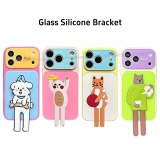 Chặn Màu Ngang Dọc Silicon Giá Đỡ Acrylic Điện Thoại Cho iPhone 17 Pro Max 16 15 14 Vỏ Bảo Vệ Chống Sốc