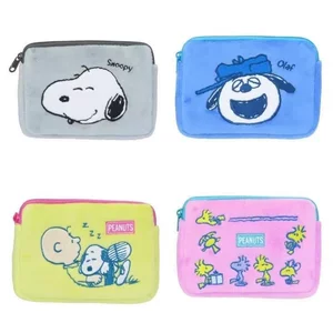 Túi đựng mỹ phẩm thêu sang trọng Snoopy hoạt hình Nhật Bản Dây kéo tinh tế Lớp giấy lưu trữ thay đổi