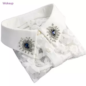 Woke Nữ Cho Kim Cương Giả Ren Thêu Áo Sơ Mi Cổ Giả Có Thể Tháo Rời Vòng Cổ Giả