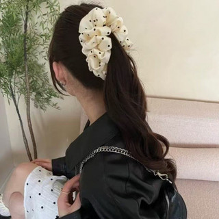 Kẹp chuối nếp gấp đẩy tóc nhiều hiệu quả - Kẹp ngang hoa chấm dễ thương nữ - Phụ kiện tóc tạo không khí dịu dàng