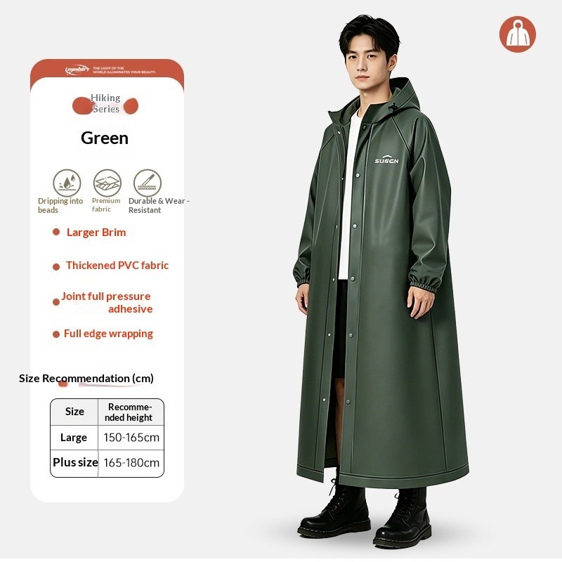 Xe tay ga điện đi mưa chống nước dài VG, chất liệu PVC dày có mũ trùm đầu và túi lớn