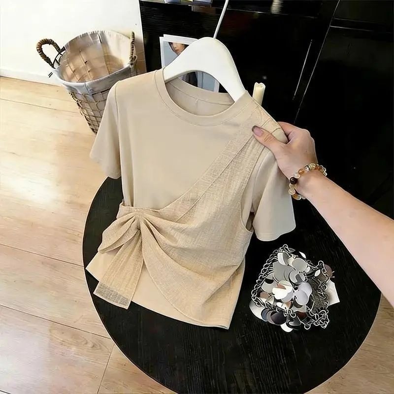Áo thun Cotton ngắn tay mùa hè dành cho nữ thời trang mới, giản dị, mềm mại và thoải mái cho nữ