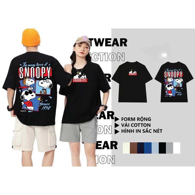（Giao hàng 24h）Angela Áo thun S.N.O.O.P.Y Form Rộng Chất Vải Cotton Siêu Xịn In Kts