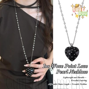 Vòng cổ mặt dây chuyền tình yêu chấm bi - Phụ kiện trang sức - Thời trang, cổ điển, phong cách Hàn Quốc - Dây chuyền áo len hạt ngọc trai - dành cho nữ Bé gái Mặc hàng ngày / Giao hàng miễn phí