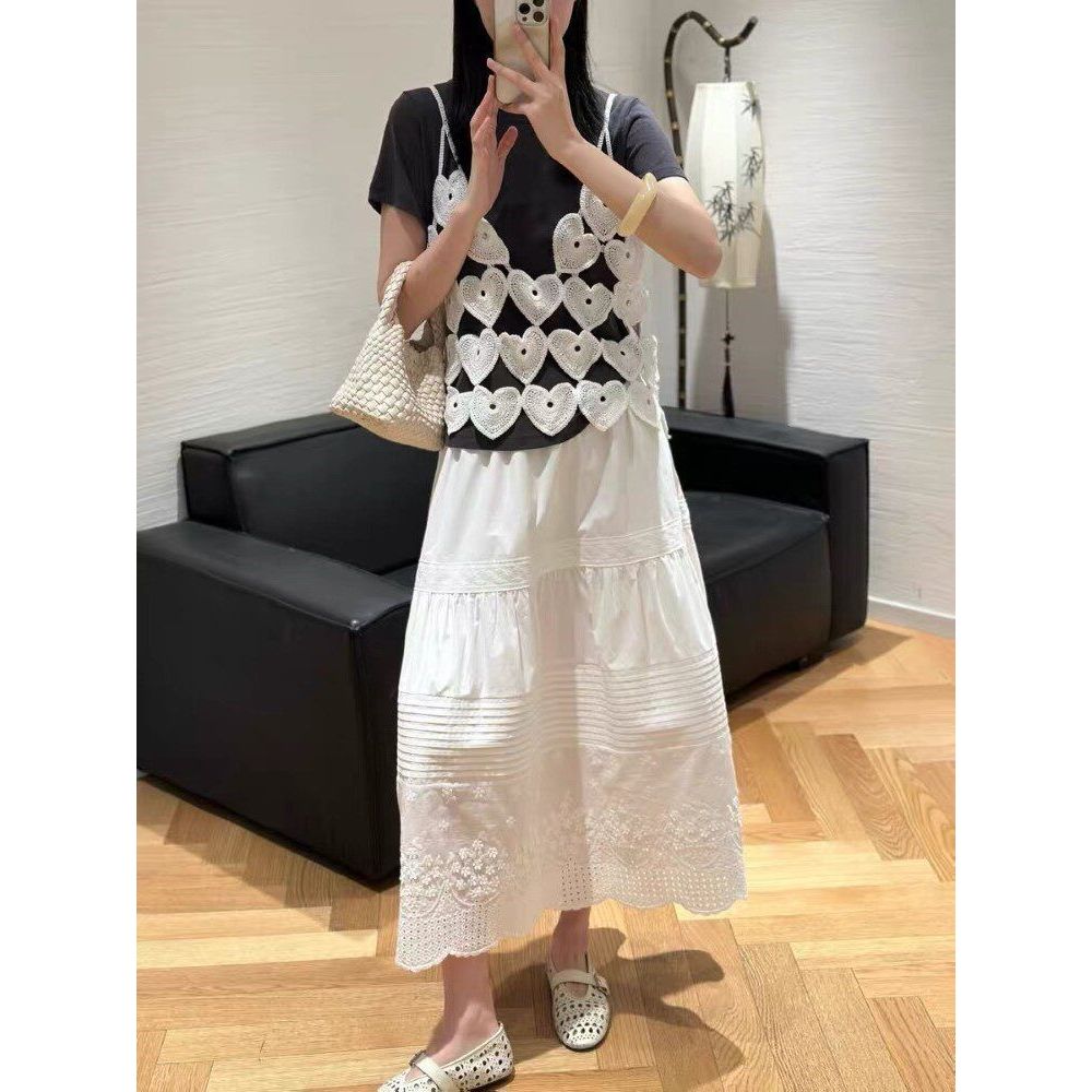 Milyfashion Heart Hollow Layers Sling Slimer Look Cover Bụng Size Lớn Top B73W