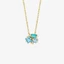 Shuling Luxury Blue Diamond Hình Học Hàng Kim Cương Vòng Cổ Kim Cương Mạ Vàng Nhiều Hình Kim Cương Trang Sức