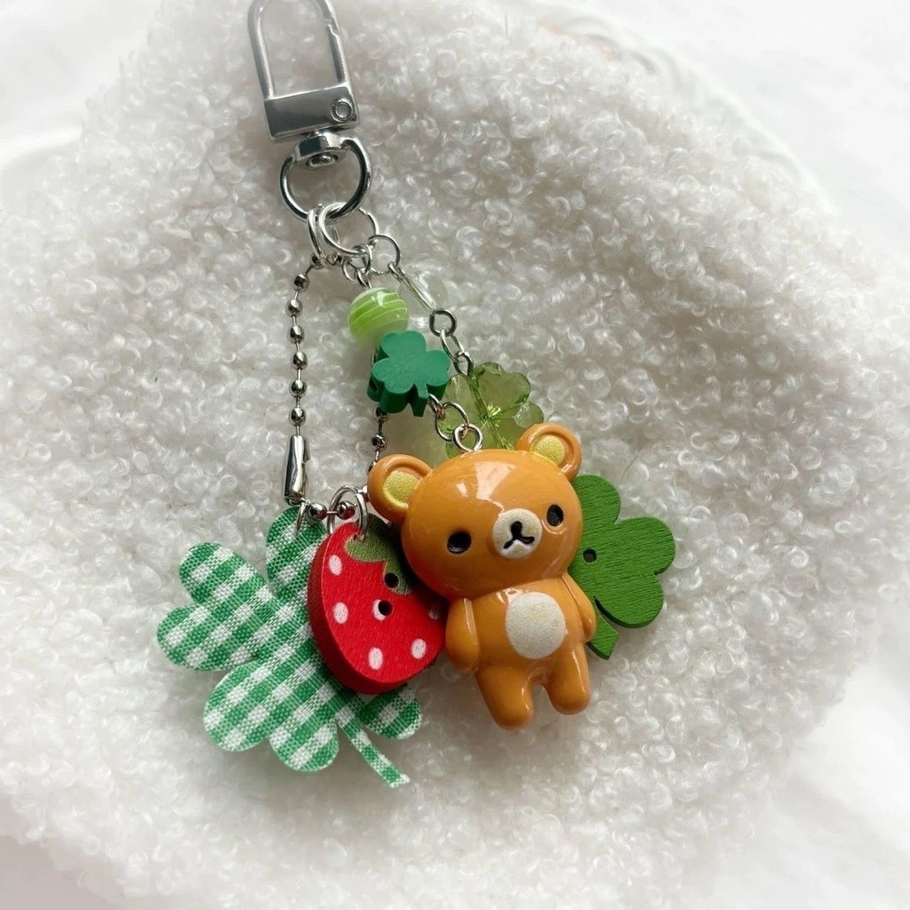 Cỏ Bốn Lá Rilakkuma Nhật Bản Cổ đại Dễ Thương Thiên Niên Kỷ Mặt Dây Chuyền Mặt Dây Chuyền Ccd Móc Khóa Quà Tặng