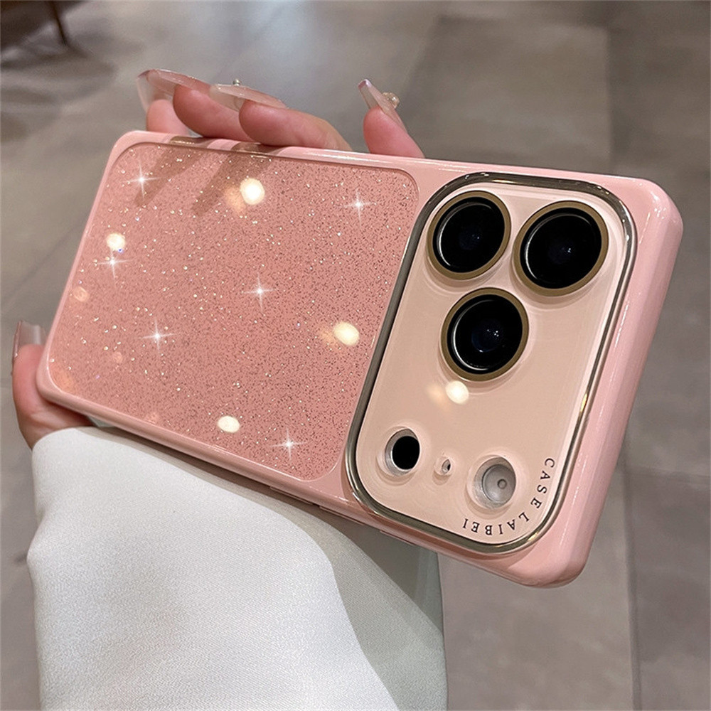 Ốp điện thoại hình vuông lấp lánh thời trang cho iPhone 17 Pro Max 13 14 15 16 pro max Bao gồm tất cả bảo vệ ống kính máy ảnh vỏ mềm Vỏ bảo vệ vỏ điện thoại