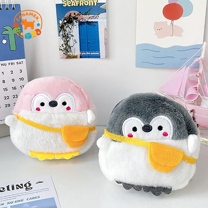 CANAMEK Dễ Thương Chim Cánh Cụt Nhỏ Ví Đựng Tiền Xu Mềm Mini Hoạt Hình Ví Tiền Xu Đáng Yêu Dòng Dữ Liệu Túi Đơn Giản Bền Sang Trọng Ví Đựng Tiền Xu Phụ Kiện CSF