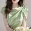 Áo sơ mi không tay cao cấp kiểu Pháp Mùa hè đi lại Phong cách phù hợp Thiết kế may độc đáo Tính khí ngọt ngào Ôm hơn Nhìn mới hàng đầu