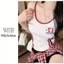 Milyfashion Cotton Ren Khâu Sling Có Miếng Lót Ngực Mùa Hè Slimfit Ôm Hơn Nhìn Ngọt Cay Ngắn Top Thể Thao Phong Cách Mới Y2K XHJU