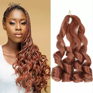 DELMER Loose Wave Bện Tóc Đen Pre Co Giãn Chất Lượng Cao Phụ Kiện Tóc Lông Tơ Bé Gái Tổng Hợp Hàng Ngày Tóc Nữ Xoắn Ốc Móc Tóc
