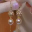 Sang Trọng Champagne Vàng Zircon Tua Rua Dây Tai Nữ Bông Tai Dài Nhẹ Sang Trọng Phù Hợp Với Đá Quý Tai Trang Sức Nữ QIOT