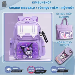 COMBO 3IN1 Balo cao cấp siêu nhẹ,chống gù,chống nước, dành cho bé trai,bé gái + túi học thêm + hộp bút - kimbunshop1616