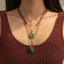 Vòng cổ đính cườm Boho có mặt dây chuyền - Trang sức cổ điển có thể điều chỉnh dành cho nữ