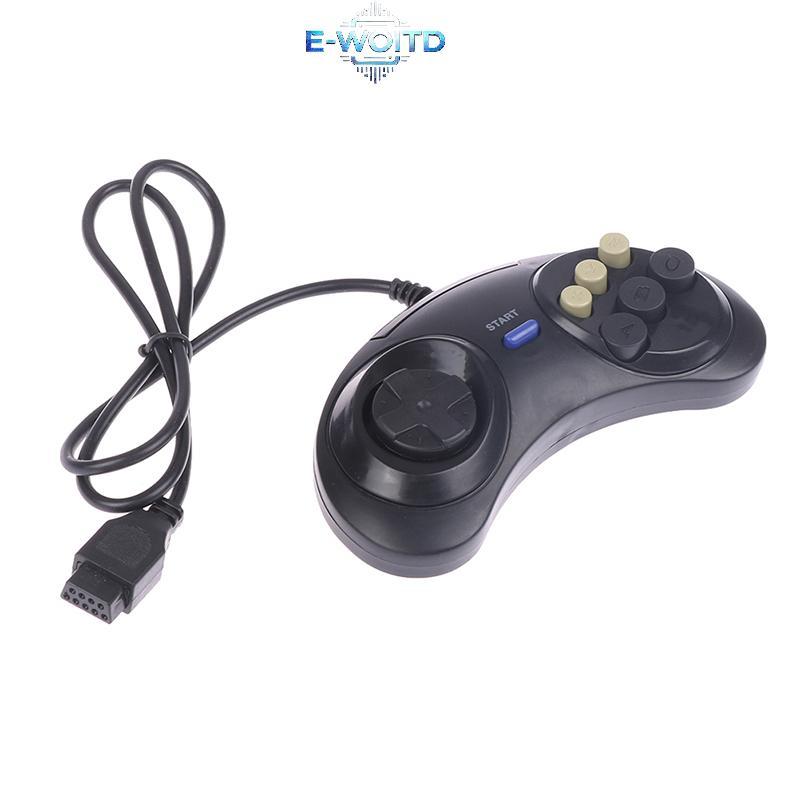 E-WOITD Classic Có Dây 6 Nút Tay Cầm Joypad Bộ Điều Khiển Trò Chơi Cho SEGA MD2 Mega Drive Phụ Kiện Chơi Game E-WOITD