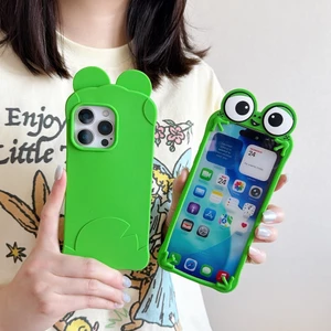 Ốp Điện Thoại Ếch Mắt Lớn iPhone17promax Thích Hợp Cho Apple 15 / 14 Vỏ Bảo Vệ 16pro Silicone Dễ Thương
