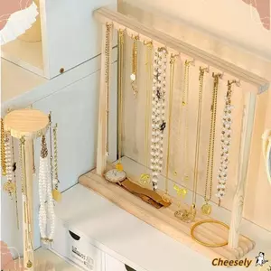 Giá Bộ sưu tập trang sức CHEESELY, Giá đỡ dây chuyền bằng gỗ nguyên khối có thể tháo rời, Móc 12 / 18 hữu ích Bảng trưng bày vòng tay lớn Thiết lập quầy hàng