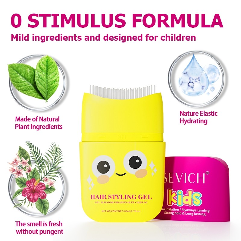 Gel tạo kiểu tóc SEVICH Dinosaur Kids với lược tạo kiểu Gel dưỡng tóc chống dính lâu trôi 80ml