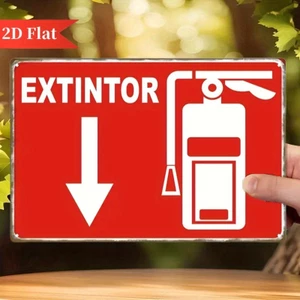 Dấu hiệu bình chữa cháy bằng kim loại cổ điển CIFbuy, Nhãn mũi tên trắng đỏ trang trí tường cổ điển 20x30cm