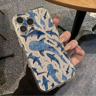 Ốp Lưng Họa Tiết Cá Voi Cá Mập Đại Dương Cho IPhone 16 PRO Max 14 Plus 13 12 Mini 11 Pro Max 6E Silicon Mềm Trong Suốt