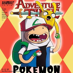 Pokémon Phiêu Lưu Thời Gian Kho Báu Khớp Pikachu Anime Hàng Hóa Nhật Bản Tay Ngắn Thường Ngày Mùa Hè Cotton Nguyên Chất Áo Thun Nam
