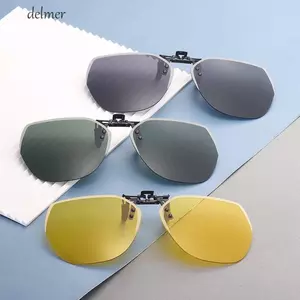 DELMER Kẹp Kính Mát Du Lịch Câu Cá Đi Bộ Đường Dài Cắm Trại Thời Trang Tầm Nhìn Ban Đêm Clipon Ngoài Trời Lật Lên Kính Mắt