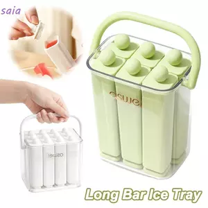 Khay đá thanh dài SAIA, Di động có nắp Khuôn Popsicle cũ, Khuôn làm đá silicon Dụng cụ nhà bếp