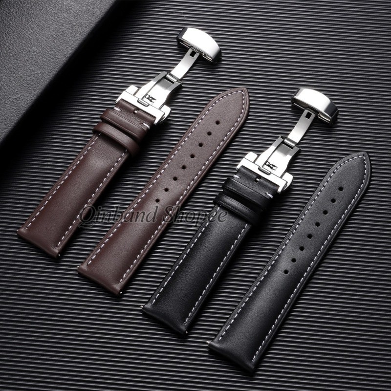 Top Grain Da Thật Chính Hãng Dây Đeo Đồng Hồ 18 / 19 / 20 / 21 / 22mm Phát Hành Nhanh Bướm Khóa Đồng Hồ Họa Tiết Trơn Dây Đeo Tay Công Sở Thanh Lịch Nam Nữ