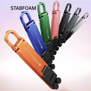 Giá đỡ điện thoại móc khóa STABFOAM, Giá đỡ điện thoại gấp có thể điều chỉnh nhiều góc, Giá đỡ hỗ trợ điện thoại di động nhẹ chống trượt