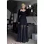 Quần áo nữ cỡ lớn 150kg Pháp Cao cấp Royal Sister Màu đen Tính khí gạc Sling Dress Slimer Look Váy dài