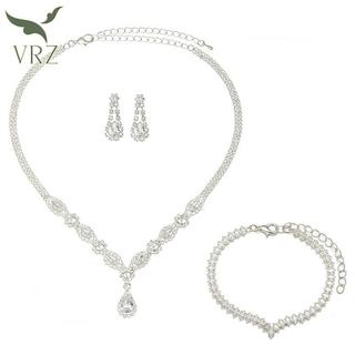 VRZ Nữ Thời Trang Móng Vuốt Dây Xích Cutout Nelace Bông Tai Bộ Trang Sức Cô Dâu Trang Sức Trang Sức Tiệc Cưới Ngày Lễ Quà Tặng HOT