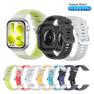 Dây đeo silicon màu thạch chống nước nhiều màu cho Huawei Watch Fit5 Pro / Fit 5 4 3 Phụ kiện vòng đeo tay