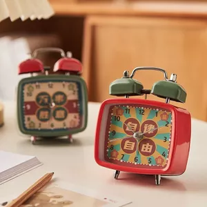 Đồng hồ báo thức cổ điển đơn giản dành cho sinh viên Khối lượng cao Đánh thức ký túc xá Phòng ngủ Tắt tiếng với đèn ngủ Đồng hồ bàn 6.3