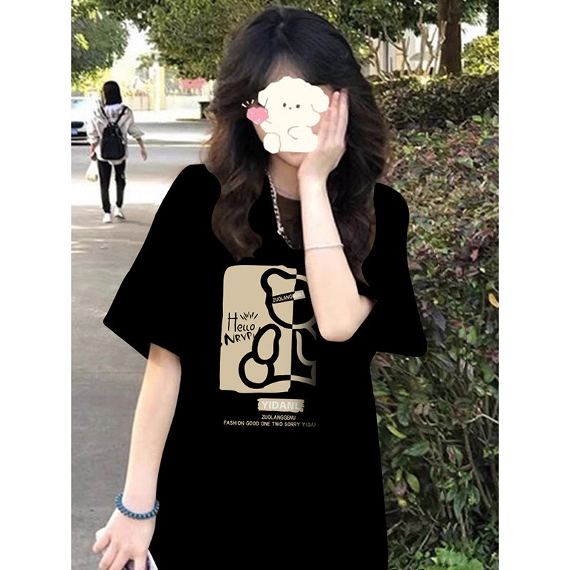 （Giao hàng 24h）Angela 100% Cotton Tay Ngắn Oversize Unisex Áo Thun Plus Size Người Phụ Nữ Tee Baggy Hoạt Hình Áo